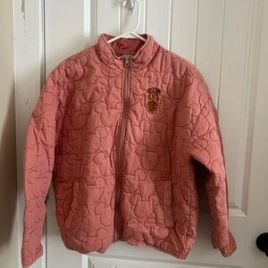 Pink Disney Parks Embroidered Quilted Bomber Jacket